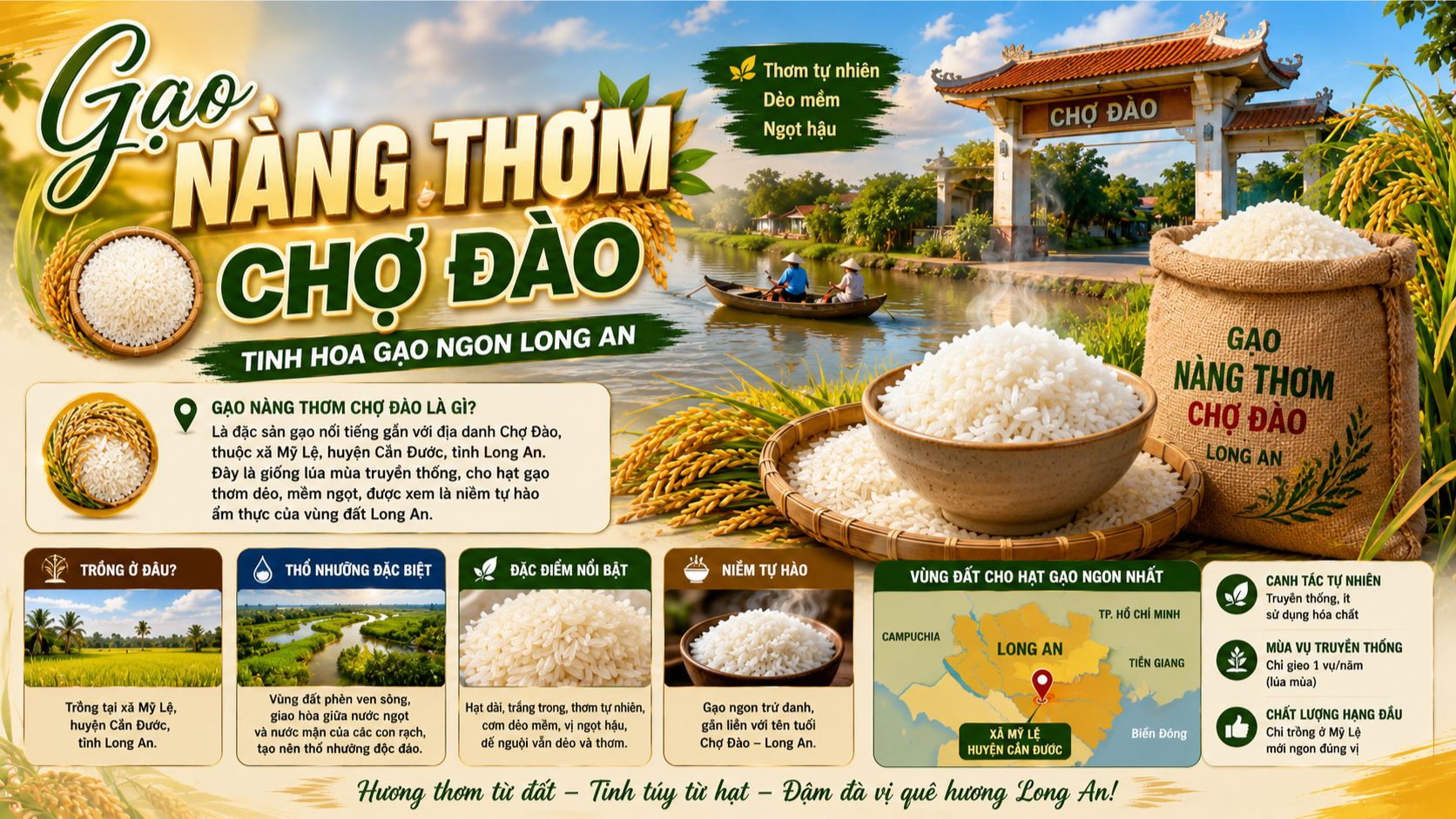 Gạo Nàng Thơm Chợ Đào: Hạt Ngọc Tiến Vua Đất Cần Đước