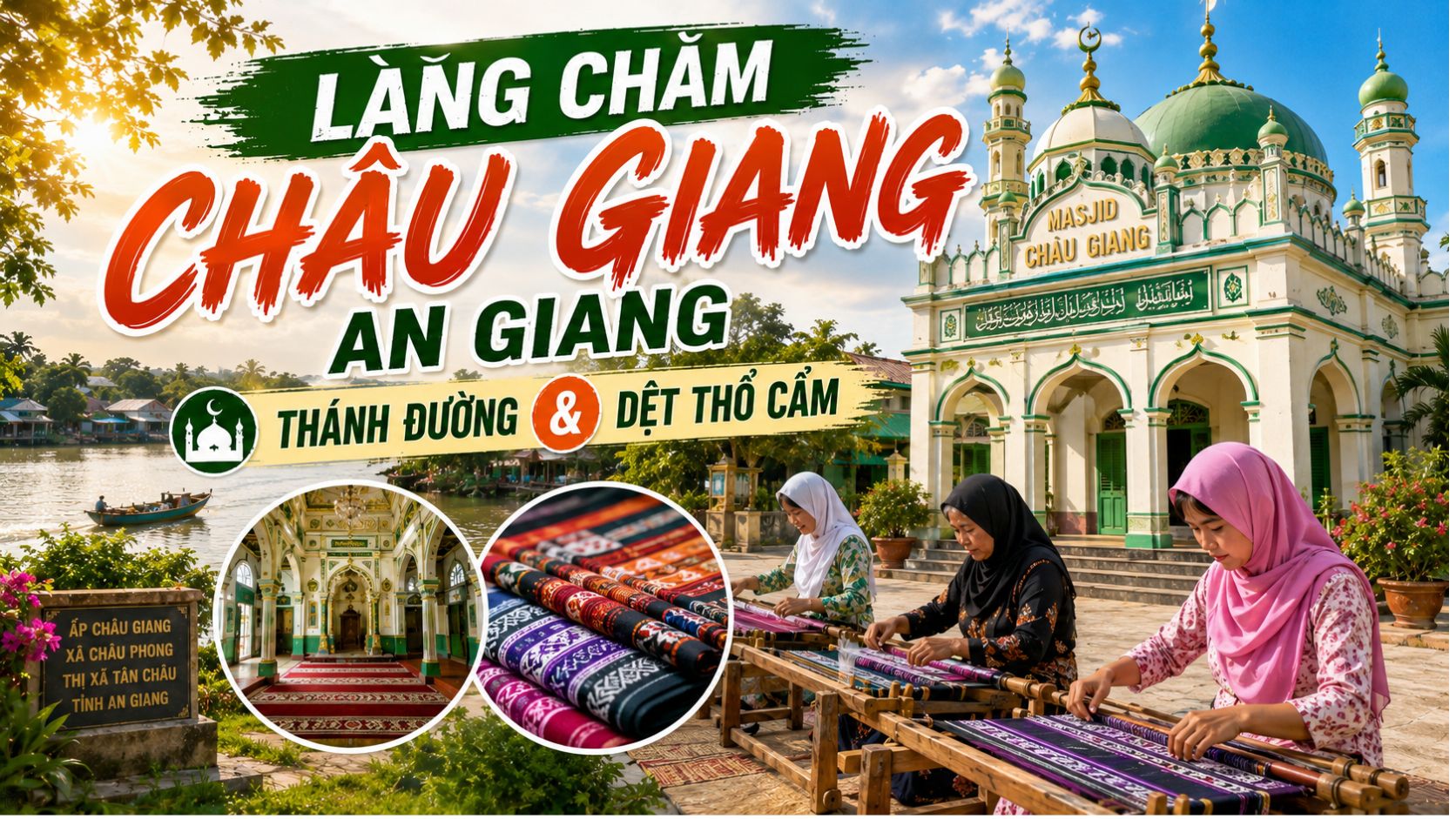 Làng Chăm Châu Giang An Giang: Thánh Đường & Dệt Thổ Cẩm