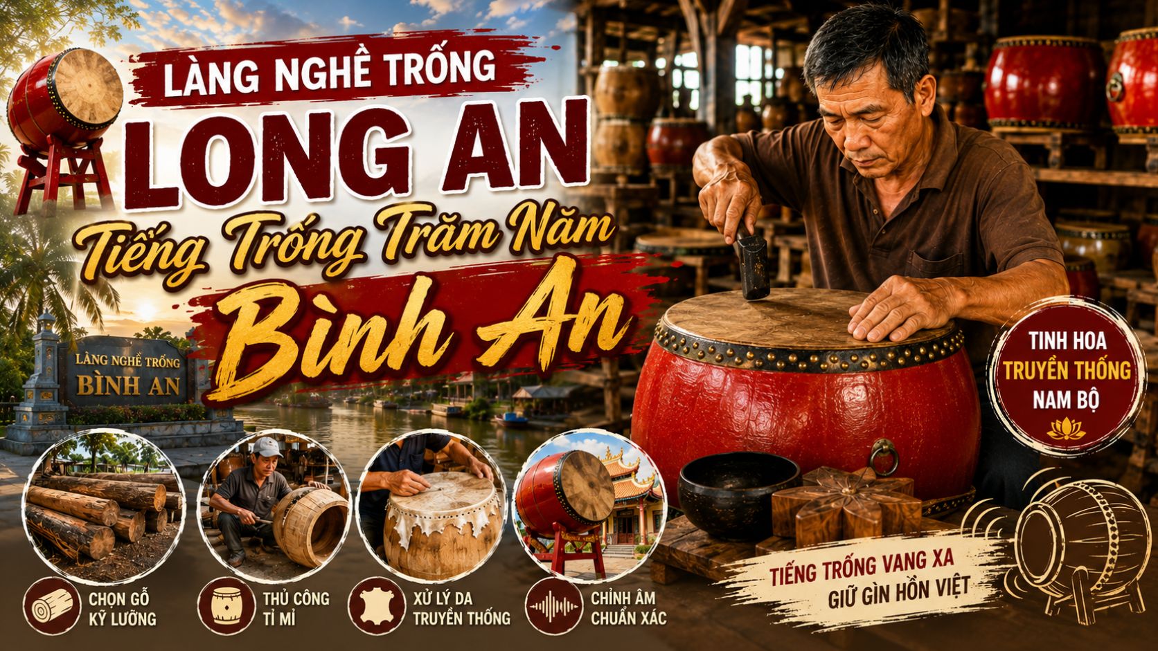 Làng Nghề Trống Long An: Tiếng Trống Trăm Năm Bình An