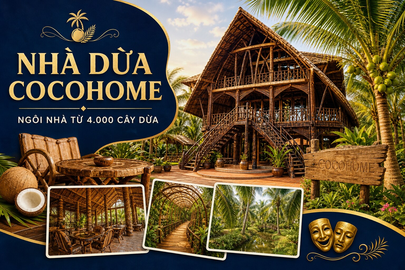 Nhà Dừa CocoHome Vĩnh Long: Ngôi Nhà Từ 4.000 Cây Dừa