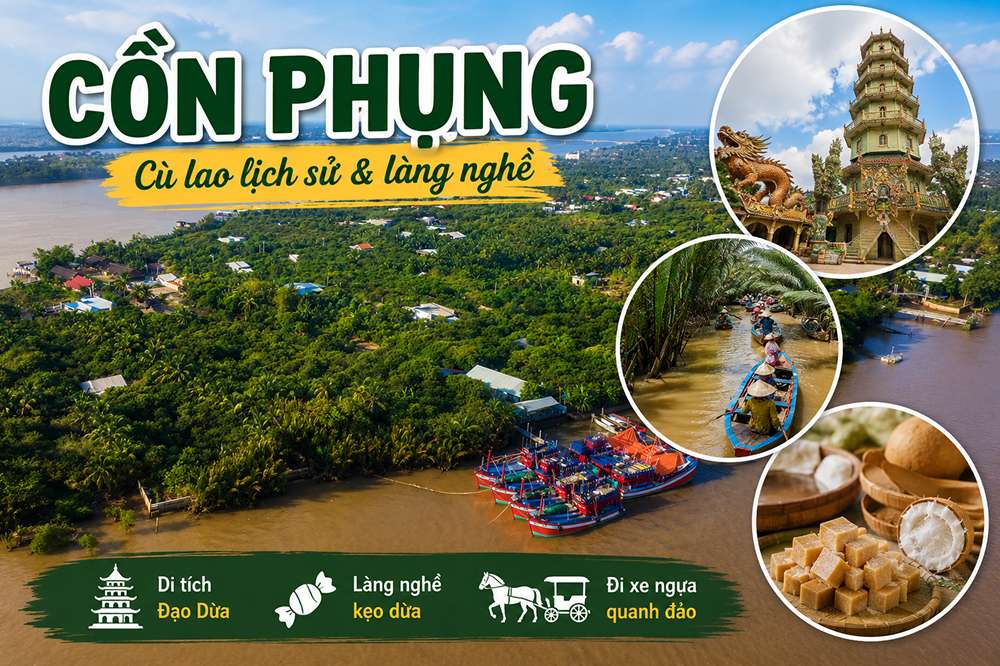Cồn Phụng Tiền Giang: Cẩm Nang Đảo Đạo Dừa Cho Lần Đầu