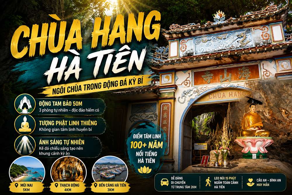 Chùa Hang Hà Tiên: Khám Phá Chùa Trong Động Đá Vôi
