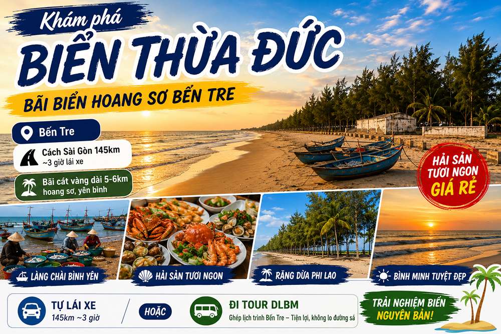 Biển Thừa Đức Bến Tre: Khám Phá Bãi Biển Vắng Cát Vàng