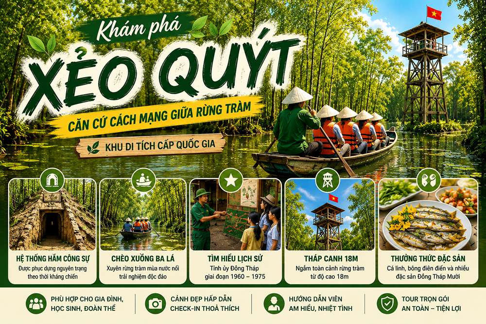 Khu Di Tích Xẻo Quýt Đồng Tháp: Đi Mùa Nước Nổi Đẹp Nhất