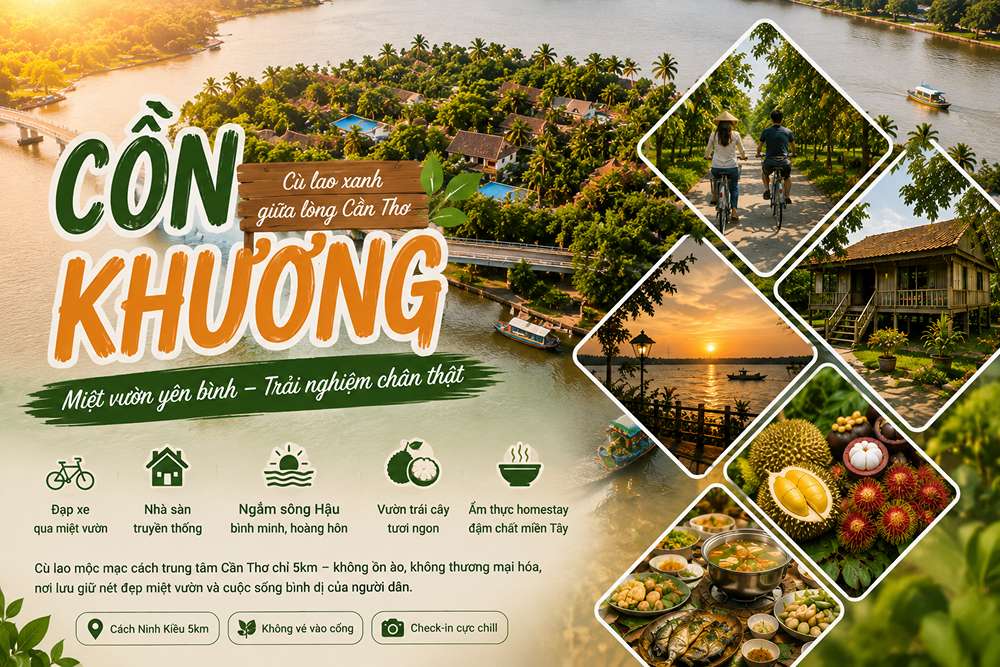Cồn Khương Cần Thơ: Khám Phá Cù Lao Giữa Sông Hậu
