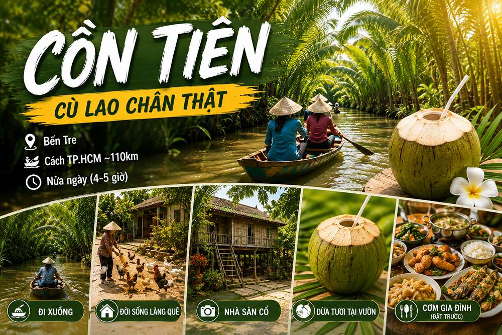 Cồn Tiên Bến Tre: Cù Lao Yên Bình Cho Người Khám Phá