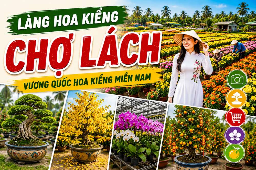 Làng Hoa Kiểng Chợ Lách Bến Tre: Đi Mùa Tết T12-T1