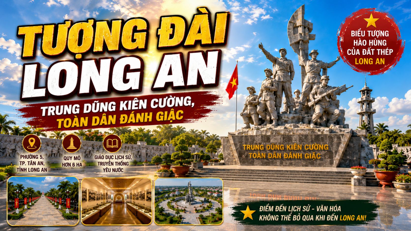 Tượng Đài Long An: Tham Quan Công Viên Trung Dũng Kiên Cường