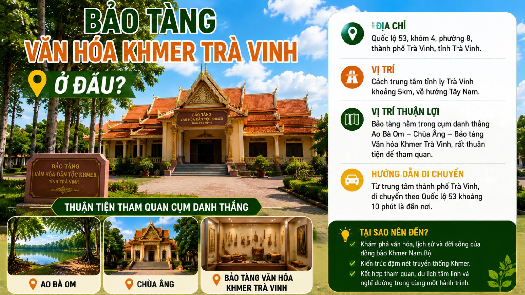 Bảo tàng Văn hóa Khmer Trà Vinh ở đâu?