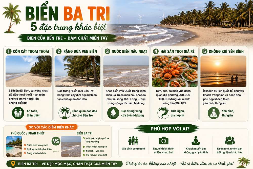 Biển Ba Tri có gì đặc trưng?