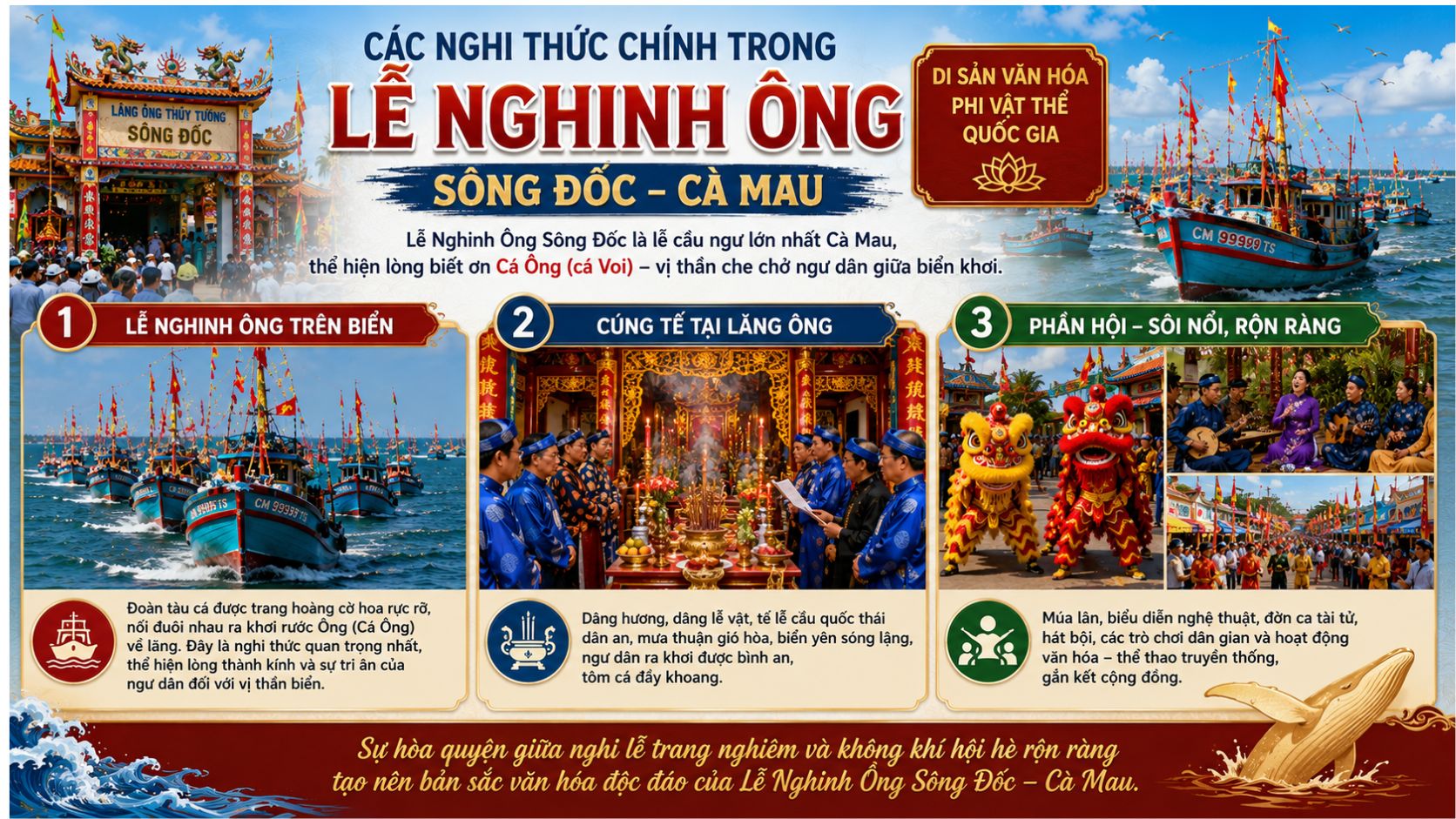 Các nghi thức chính trong lễ Nghinh Ông Sông Đốc?