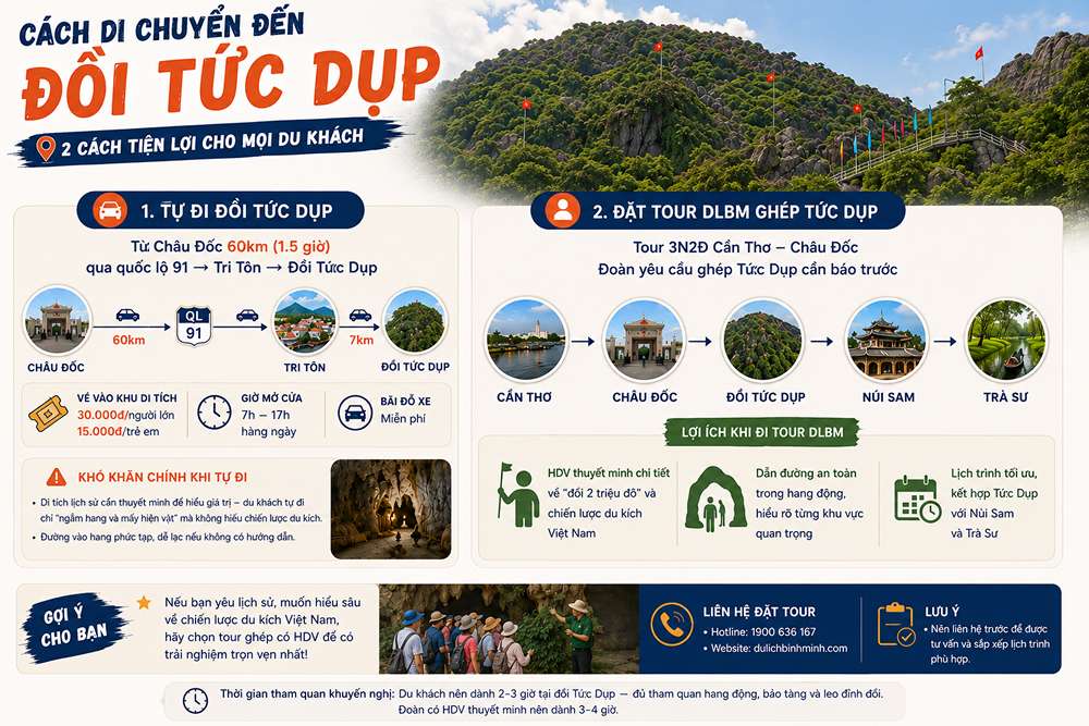 Cách di chuyển đến đồi Tức Dụp