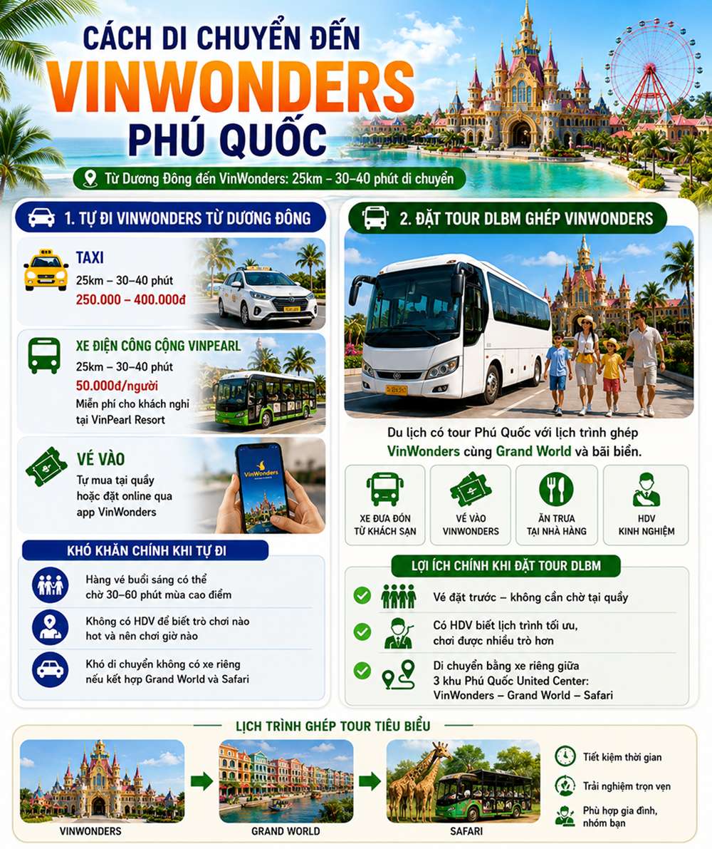 Cách di chuyển đến VinWonders Phú Quốc