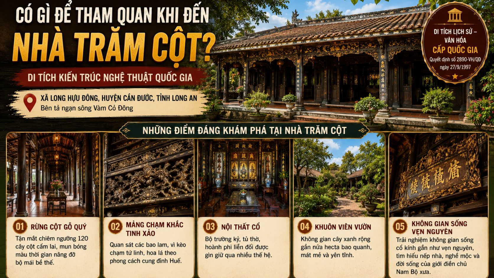 Có gì để tham quan khi đến Nhà Trăm Cột?