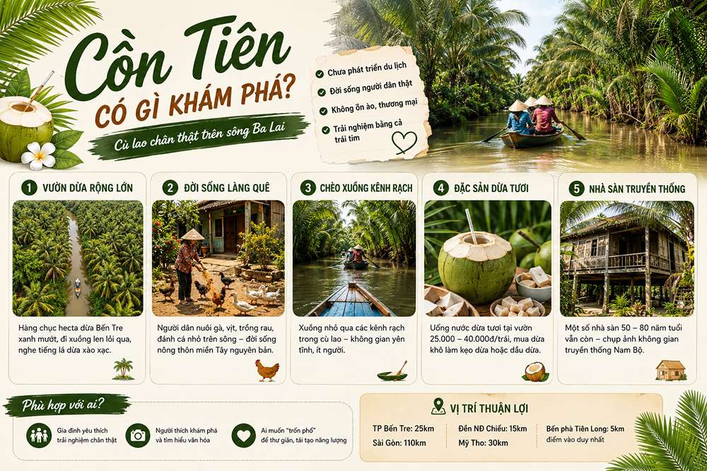 Cồn Tiên có gì khám phá?