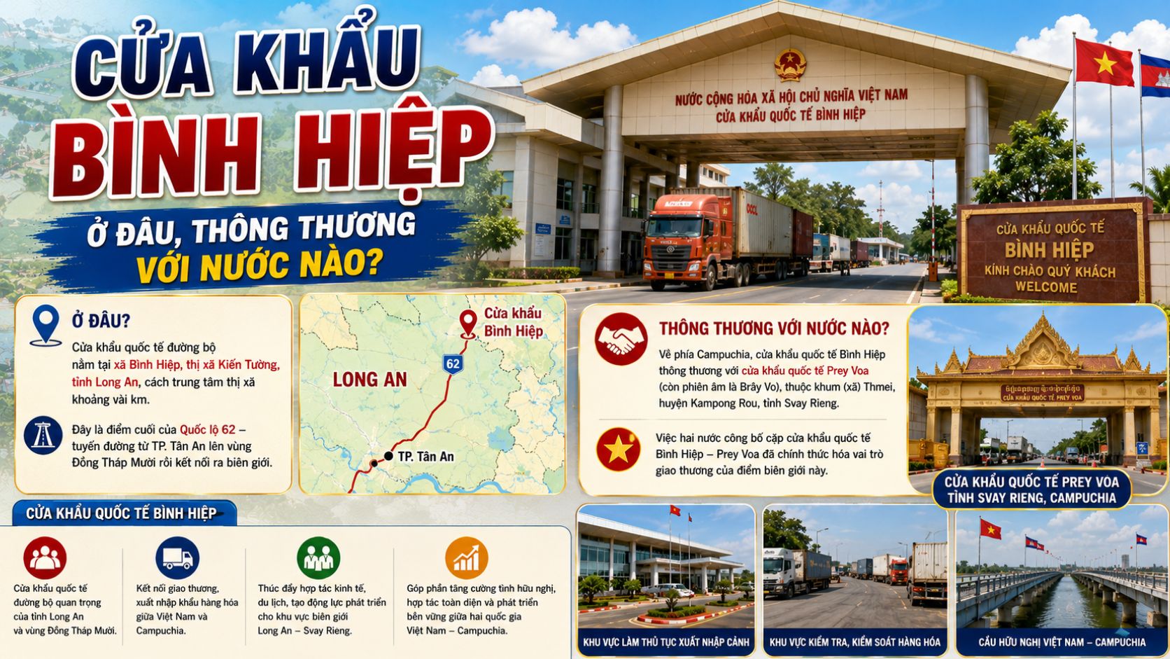 Cửa khẩu Bình Hiệp ở đâu, thông thương với nước nào?