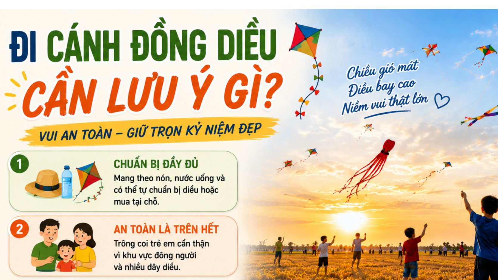 Đi cánh đồng diều cần lưu ý gì?