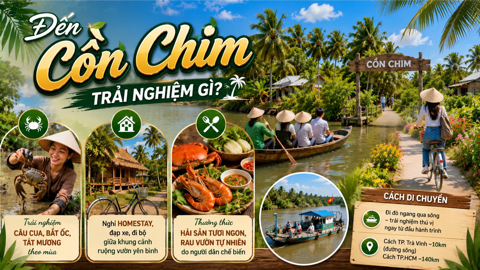 Đến Cồn Chim trải nghiệm gì?