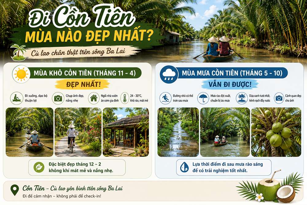 Đi Cồn Tiên mùa nào đẹp nhất?