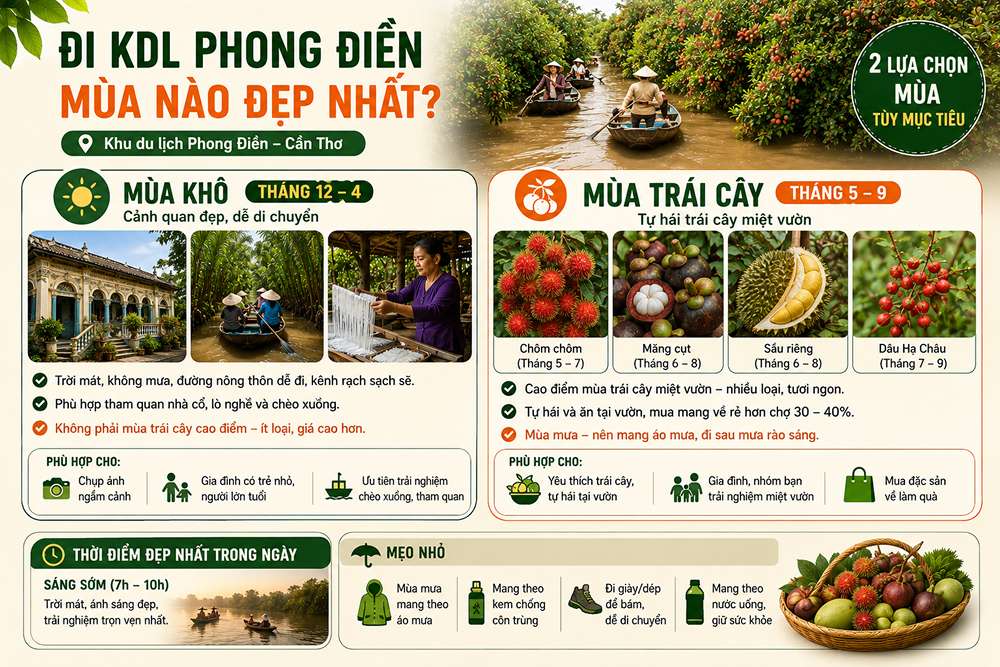 Đi KDL Phong Điền mùa nào đẹp nhất?