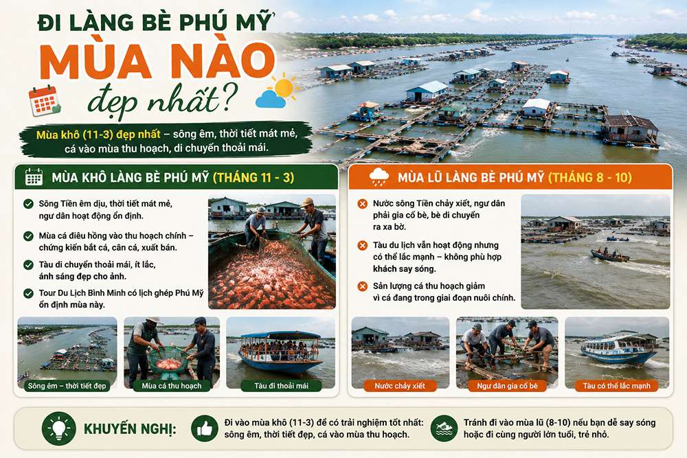 Đi làng bè Phú Mỹ mùa nào đẹp nhất?
