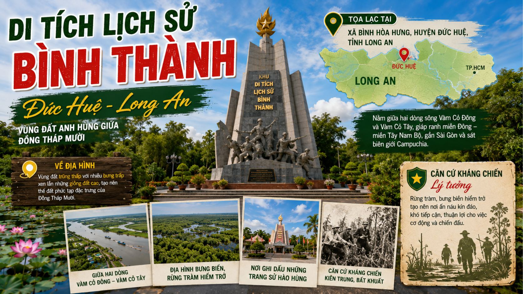Di tích Bình Thành Đức Huệ nằm ở đâu?