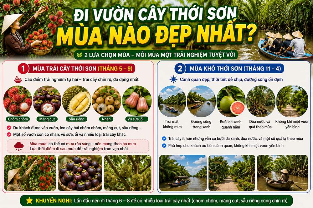 Đi vườn cây Thới Sơn mùa nào đẹp nhất?