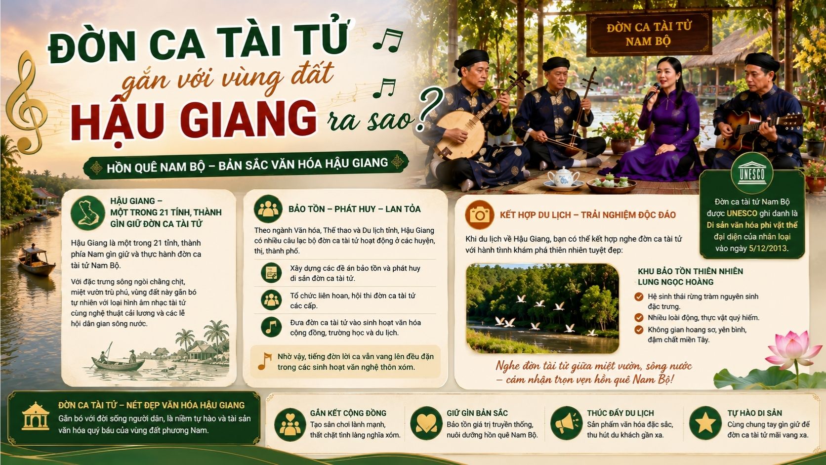Đờn ca tài tử gắn với vùng đất Hậu Giang ra sao?
