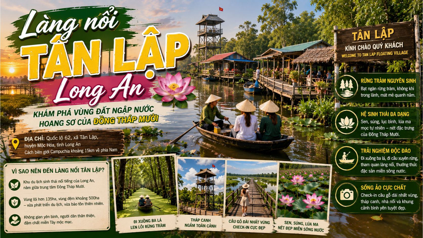 Làng nổi Tân Lập ở đâu, vì sao đáng đến?