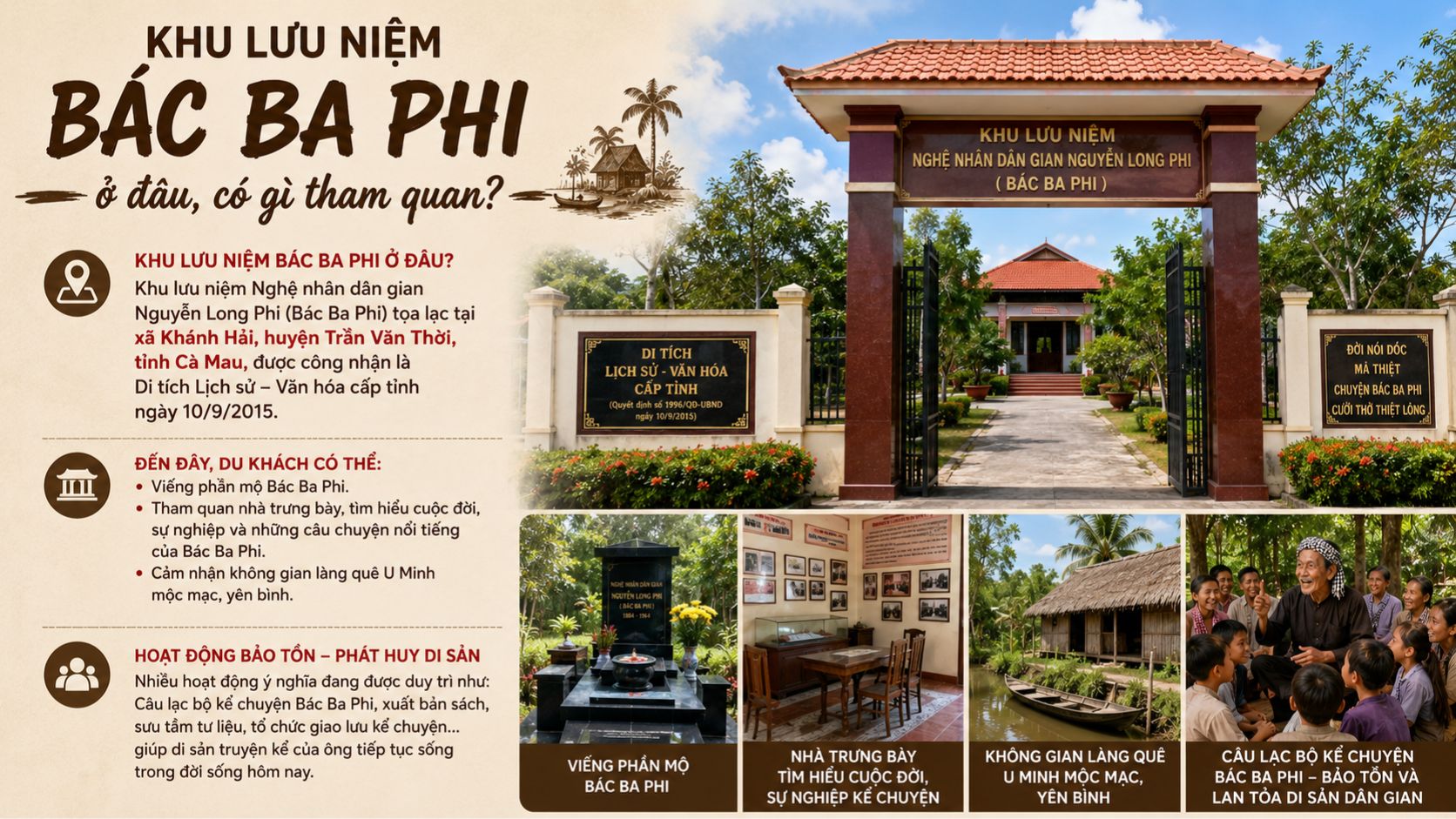 Khu lưu niệm Bác Ba Phi ở đâu, có gì tham quan?