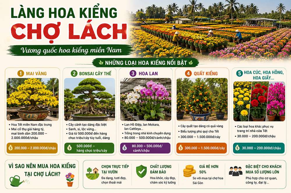 Làng hoa kiểng Chợ Lách có gì đặc trưng?
