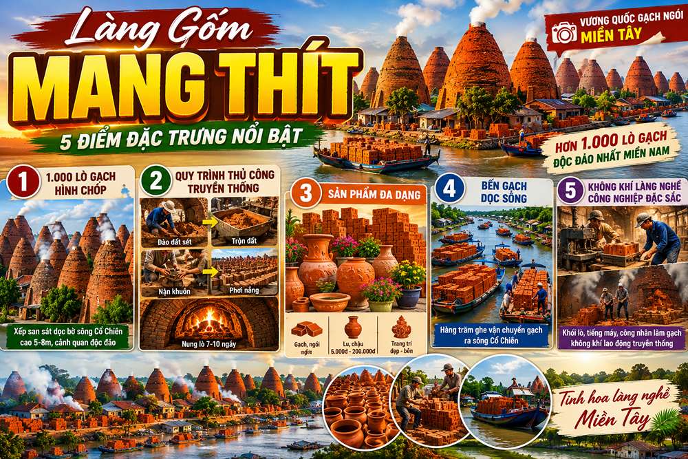 Làng gốm Mang Thít có gì đặc trưng?