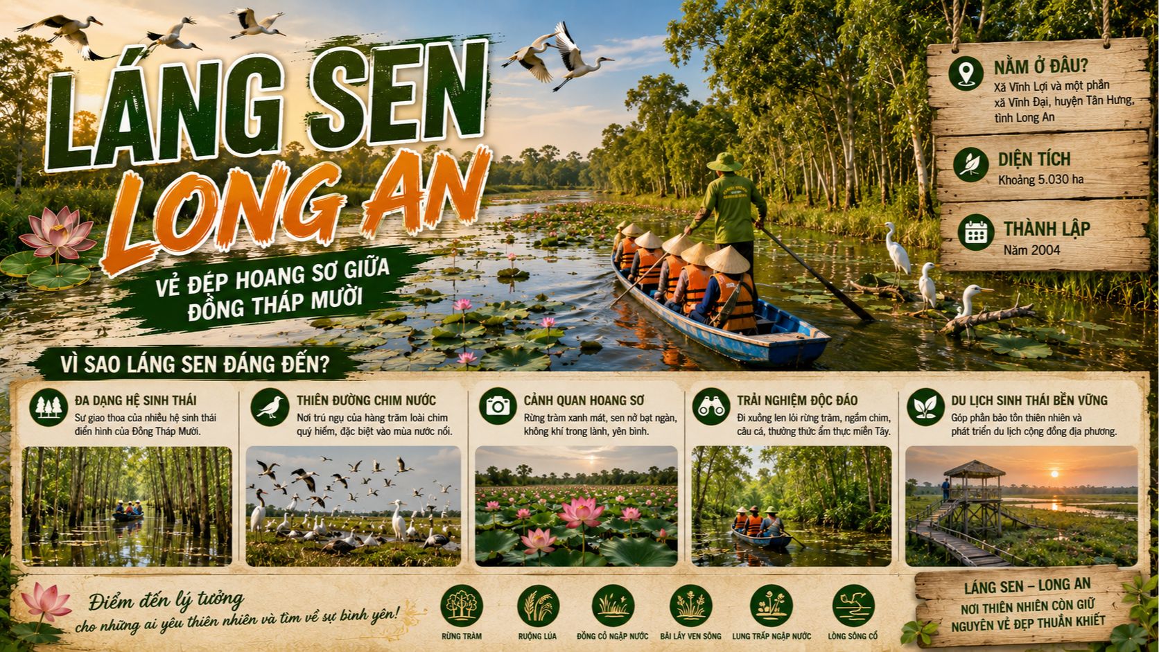 Láng Sen Long An ở đâu, vì sao đáng đến?