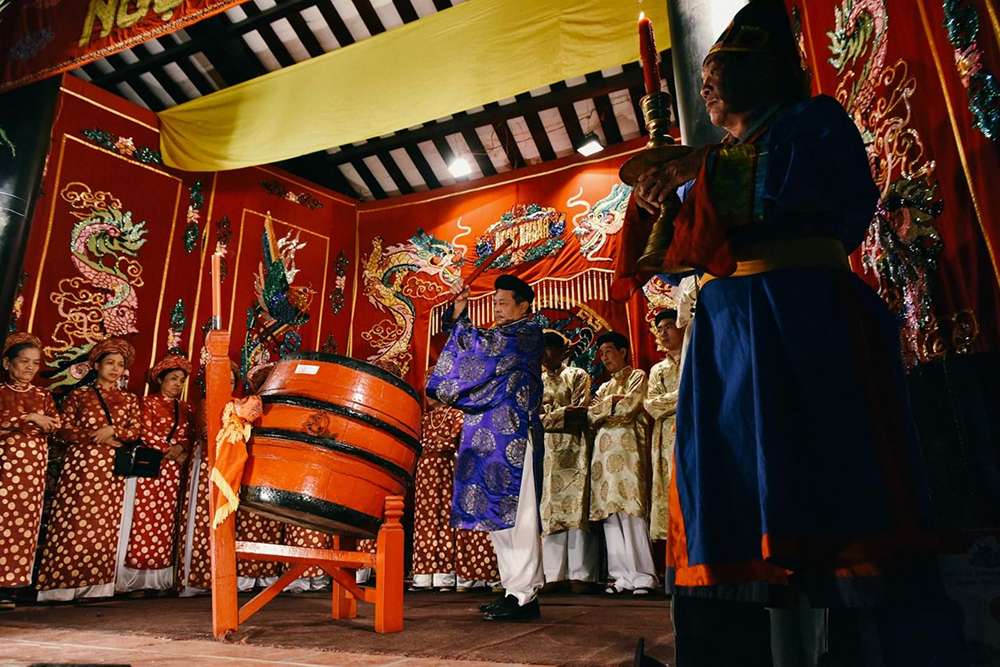 Khung cảnh buổi lễ Xây Chầu