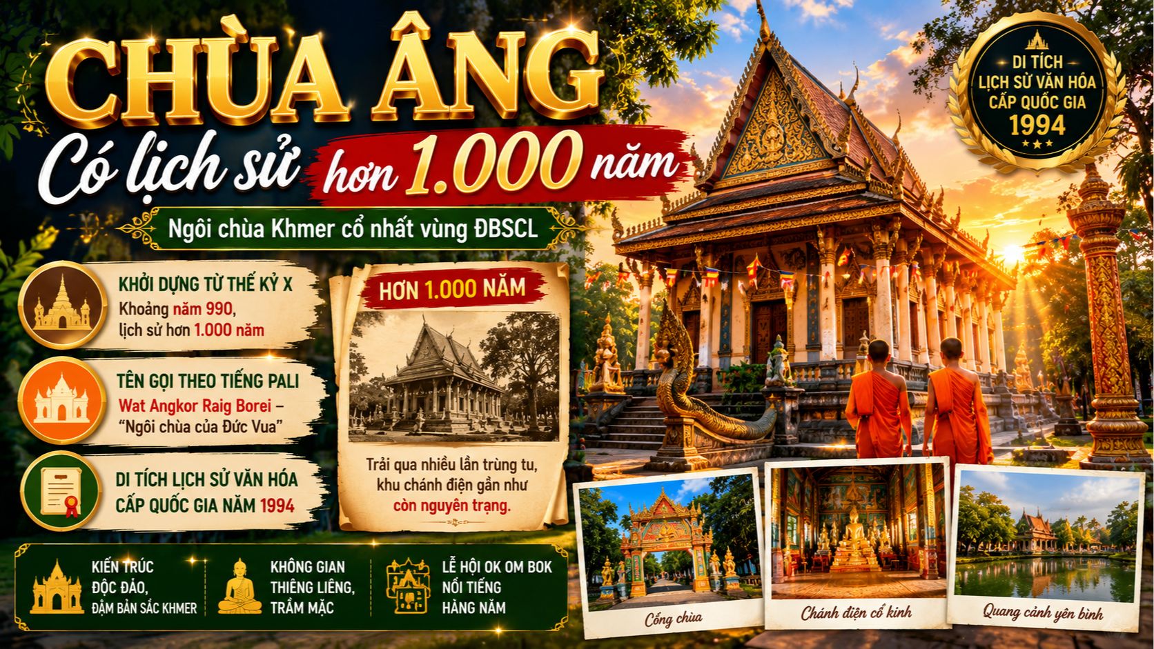 Chùa Âng có lịch sử bao nhiêu năm?