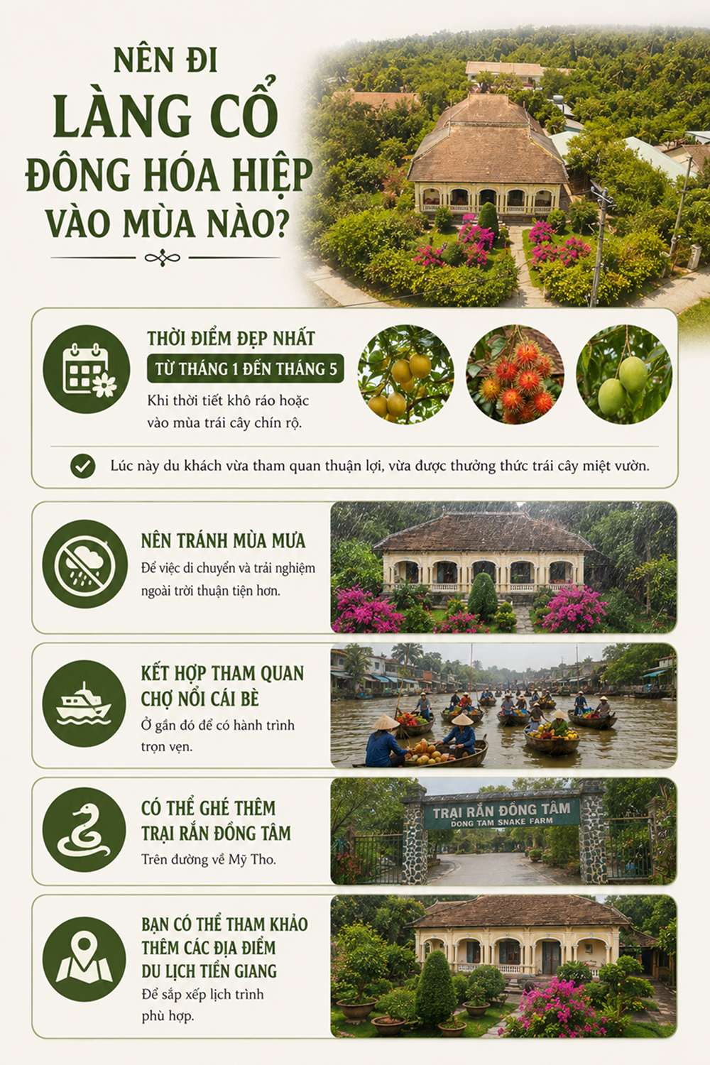 Nên đi làng cổ Đông Hòa Hiệp vào mùa nào?