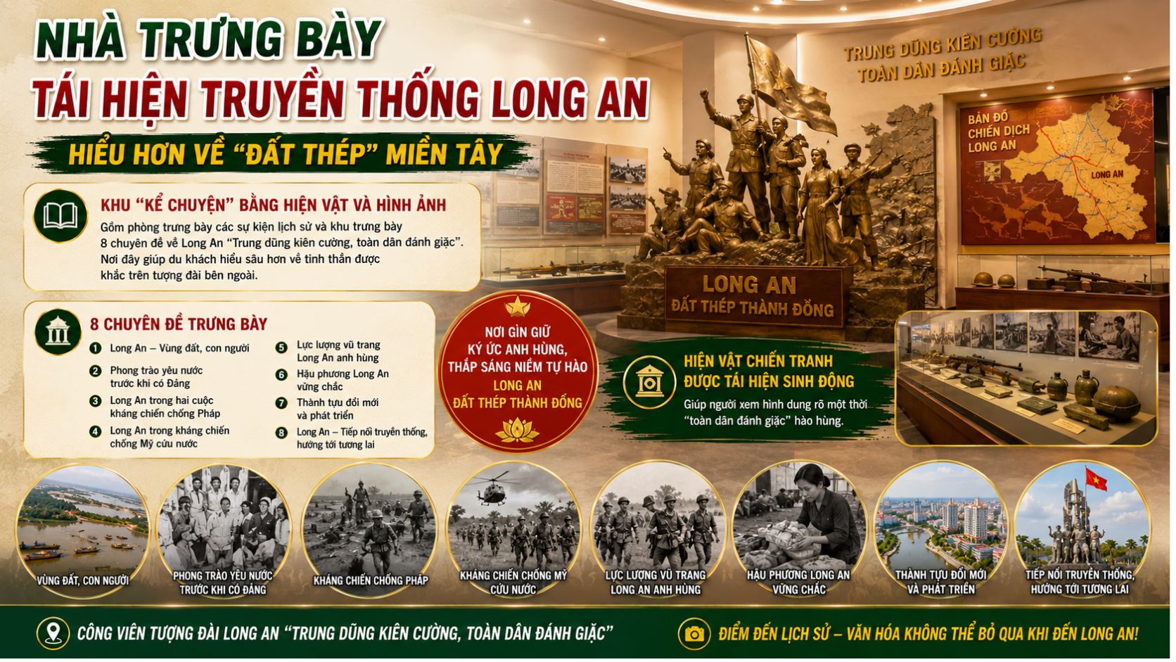 Nhà trưng bày tái hiện truyền thống Long An ra sao?