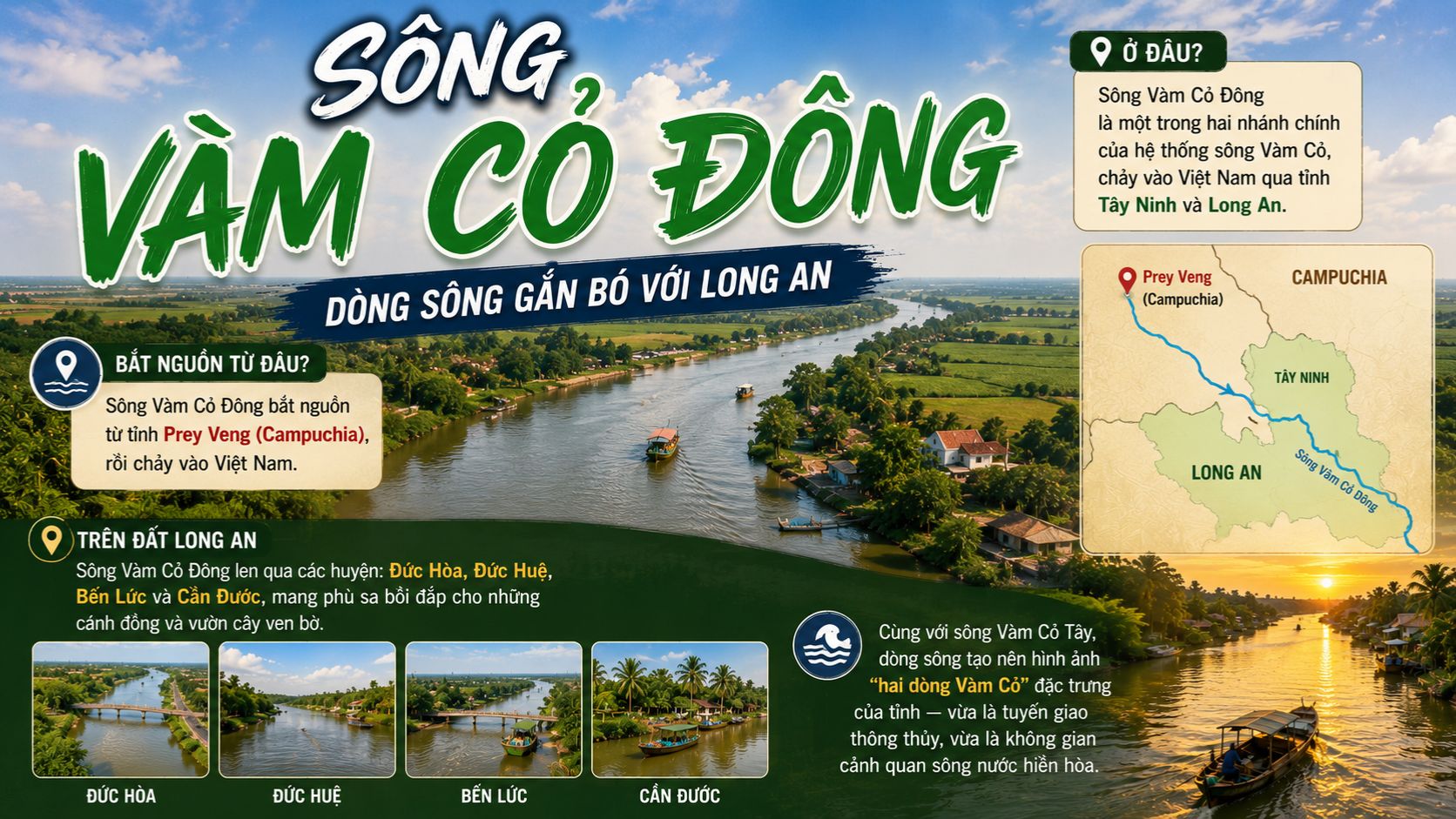 Sông Vàm Cỏ Đông ở đâu, bắt nguồn từ đâu?