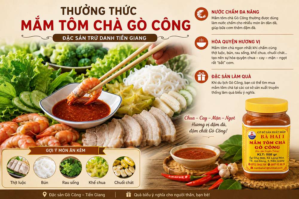 Thưởng thức mắm tôm chà Gò Công thế nào?