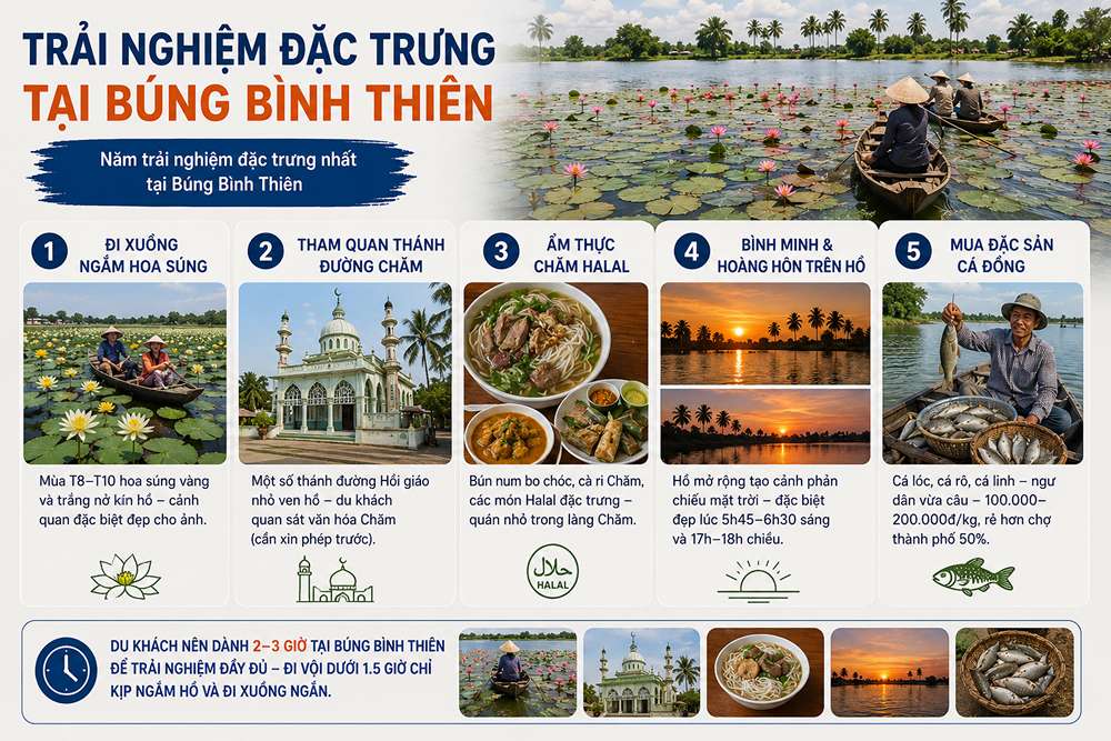 Trải nghiệm đặc trưng tại Búng Bình Thiên