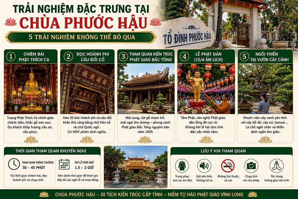 Trải nghiệm đặc trưng tại chùa Phước Hậu