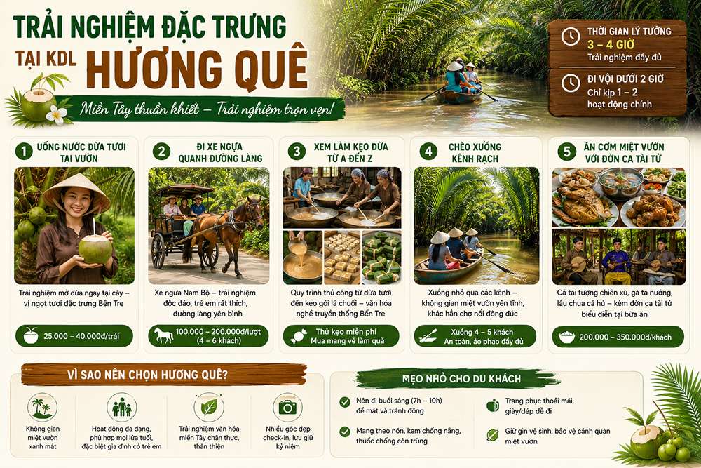 Trải nghiệm đặc trưng tại KDL Hương Quê