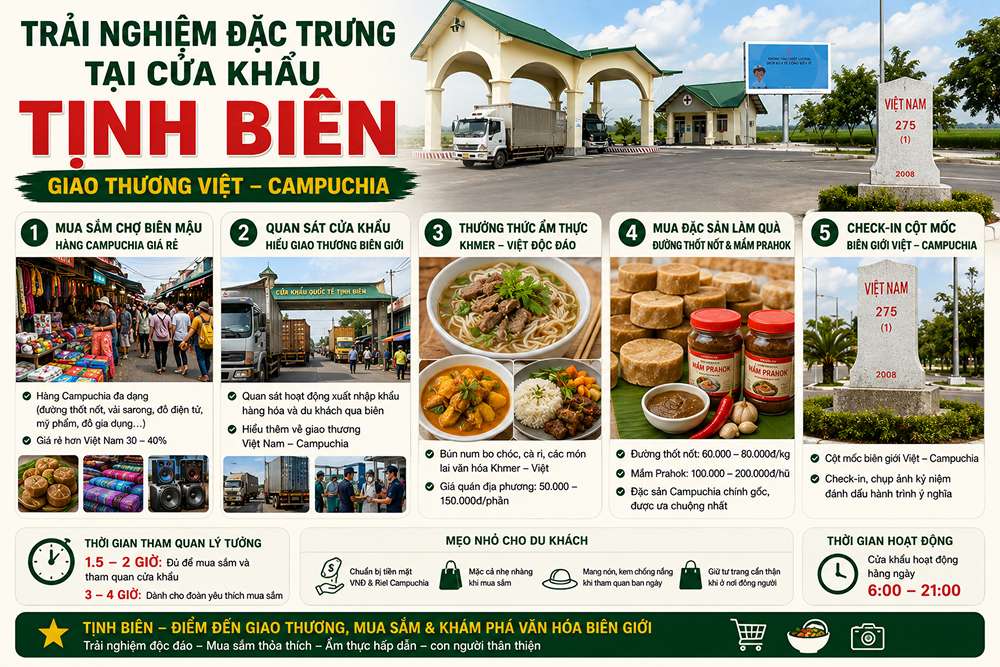 Trải nghiệm đặc trưng tại cửa khẩu Tịnh Biên