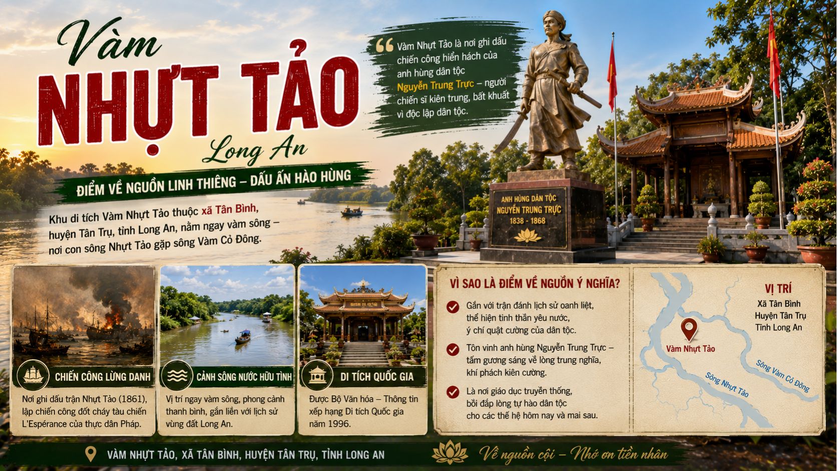 Vàm Nhựt Tảo ở đâu, vì sao là điểm về nguồn ý nghĩa?