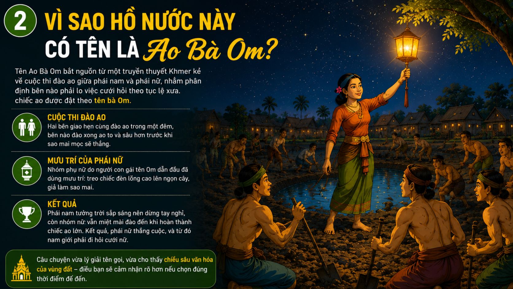 Vì sao hồ nước này có tên là Ao Bà Om?