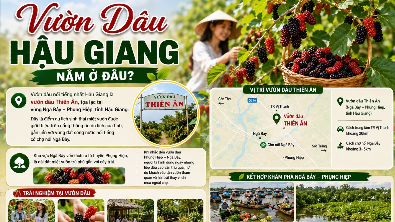 Vườn dâu Thiên Ân Hậu Giang nằm ở đâu?