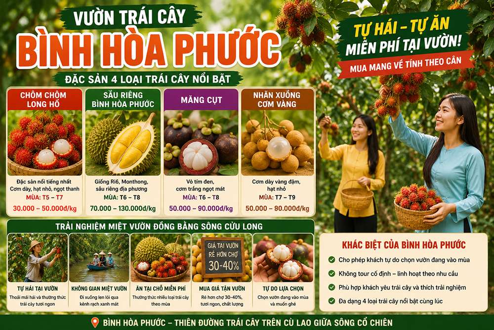 Vườn trái cây Bình Hòa Phước có gì đặc trưng?