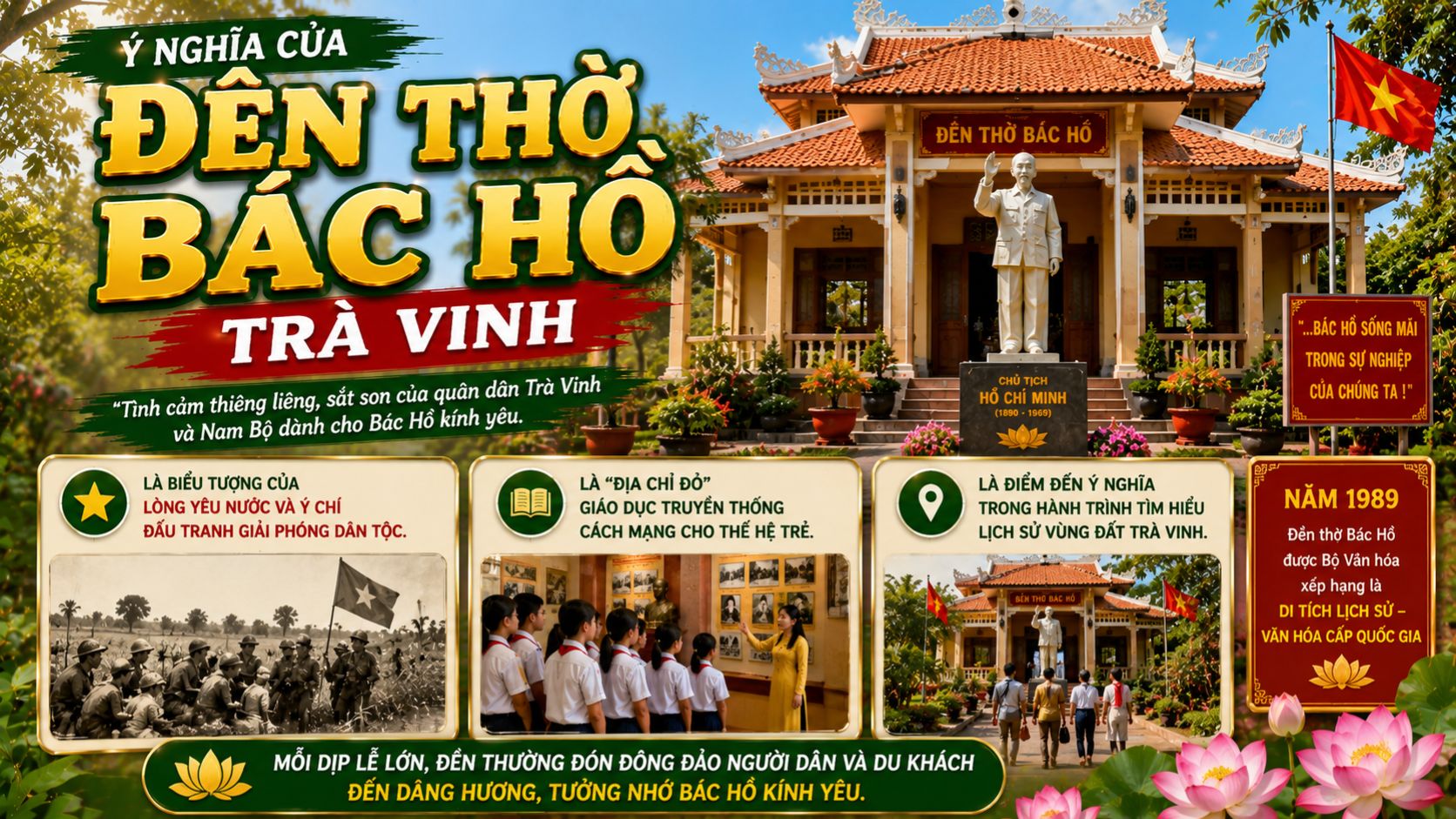 Ý nghĩa của đền thờ Bác Hồ Trà Vinh là gì?