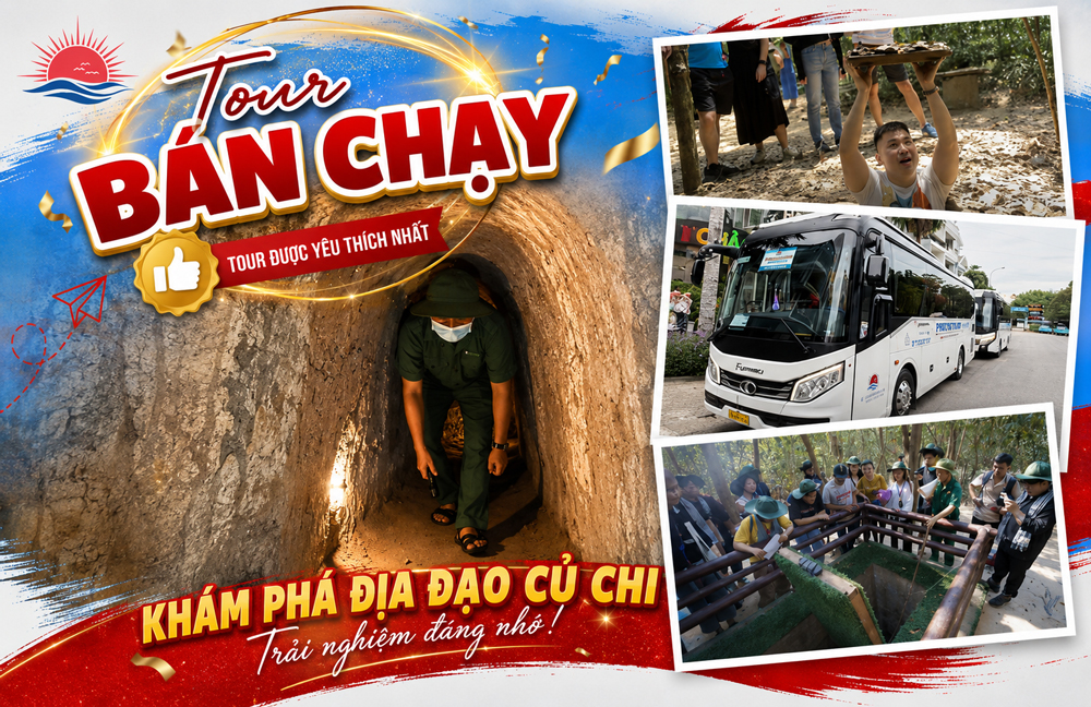 THAM QUAN ĐỊA ĐẠO CỦ CHI 1/2 NGÀY - SỐNG LẠI KÝ ỨC HÀO HÙNG