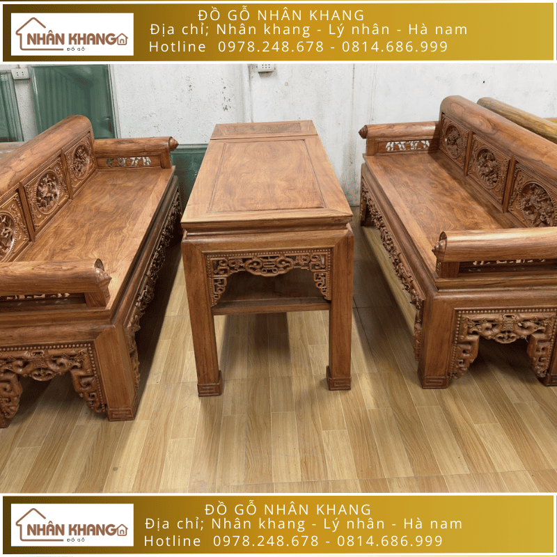Trường Kỷ Gỗ Hương Đá Chân Quặp 217